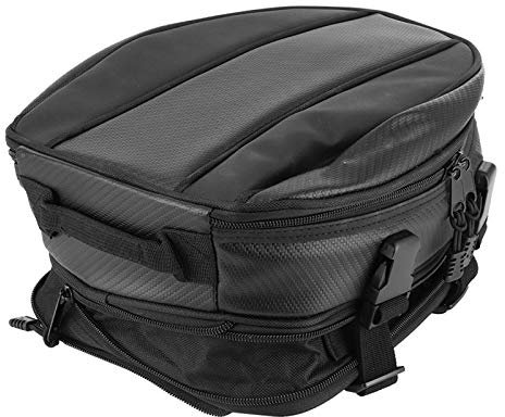 Bolsa de Asiento Trasero de Mote de Tela Oxford Bolsa de Sillín de Motocicleta Trasera Mochila de Almacenamiento Multifuncional Impermeable Negro
