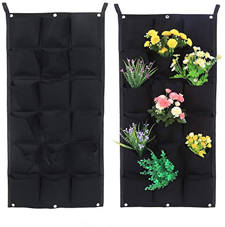 Wand-Pflanzbeutel, Hängende Pflanzbeutel, Hängende Pflanzbeutel, Lebender Wandpflanzer, Vertikaler Pflanzer, Wand-Anbaubeutel für Den Hof, Garten, Heimdekoration,(18 Pocket 100 * 50CM)