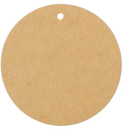 CleverDelights 3 Round Kraft Gift Tags - 100 Pack - Round Circle Paper Hang Tag 3 Inch