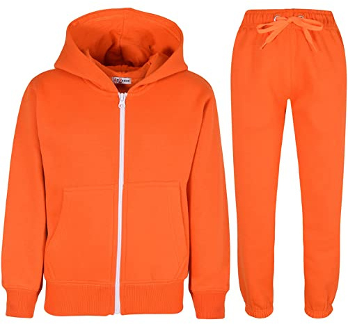 A2Z 4 Kids Youth Two Piece Athleisure Clothing - T.S Plain Orange 13