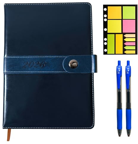 EXECUTIVE Tagebuch 2023 Tag pro Seite aus veganem Leder und Hardcover, inkl. Stift mit flüssiger Tinte und Posits, Gelbblatt für lange Notizen, Tagesplaner 365 Tage
