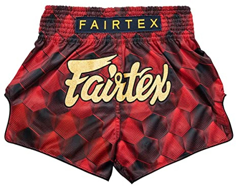 Fairtex Boxershorts för män, träning, kampsport, Stealth – röd, XL