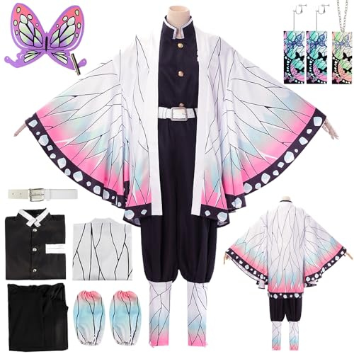 YYDSXK Cosplay Nezuko Tanjirou, Disfraz de Nezuko Tanjirou Kochou Shinobu Kanroji Mitsuri, Conjunto de Capa Kimono, Regalo para Niños Adulto para Halloween Carnaval