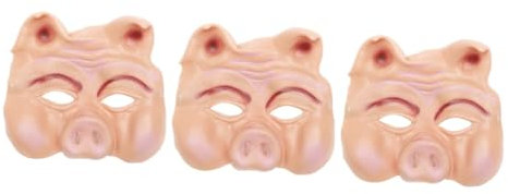 Toyvian 3pcs Halloween Costumes for Boys and Girls Animal Pig Half Face Party Light Weight