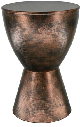 Générique Rund pall i metall brun färg vintage design 46 cm rena linjer