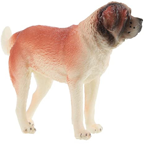 Hohopeti Saint Bernard Hundefigur aus Kunststoff Detailgetreues Welpen Modell Leicht und Robust Kinder Spielzeug Dekoratives Hunde Ornament für Miniaturgärten und Schreibtisch