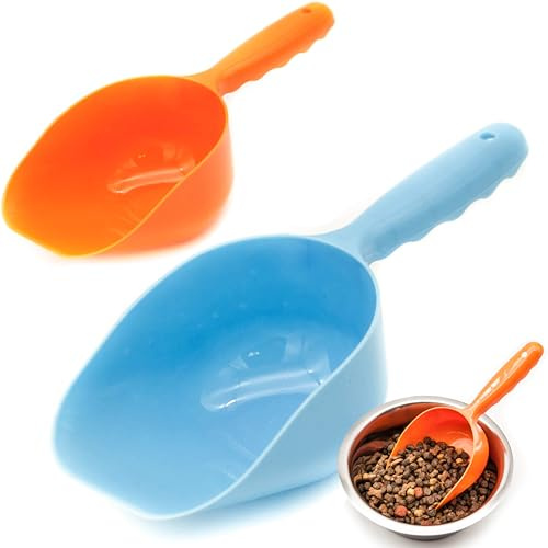 Lot de 2 pelles à nourriture pour chien | Chiens, chats, lapins, furets, pelles pour nourriture pour animaux de compagnie | Pelle de nourriture pour oiseaux | Pelle de stockage de nourriture pour