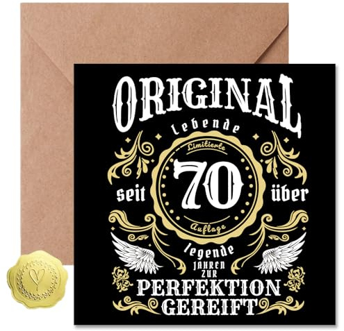 Sugeru Geburtstagskarte 70 Oldschool - 70 geburtstag karte mit Umschlag - Geschenke zum 70 Geburtstag Frau Mann - Lustige Geburtstagskarte（70）