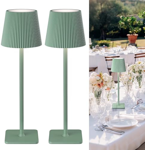 LuminexDesigns Lampada da tavolo senza fili 2 pezzi Verde VELA TL02