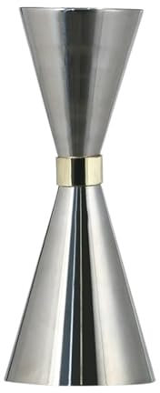 CHFYIJYHM Jigger in Acciaio Inossidabile in Stile Giapponese, Jigger for Cocktail con Anello in Oro Misurino for liquore Martini Accessori for Barra di misurazione(Silver30and60ml)