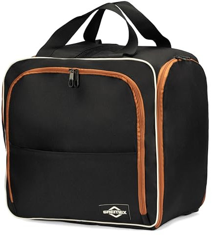 GREMEX Skischuhtasche mit Helmfach - Wasserfestem Skischuhtasche mit Helmfach - Tasche für Skischuhe und Helm - Titan-Nähte Skischuh Rucksack mit Helmfach - Widerstandsfähig Tasche Skischuhe mit Helm