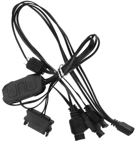 Rgb Lighting Controller Black Pvc for PC Light Sync | Tool-free Installation, Convenient Expansion, Mini Design with Adapter, Supports Unique Lighting Effects
