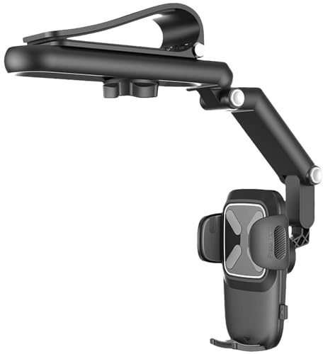 Reflimand Car Phone Holder, 360° Rearview Phone Holder for Car Sun Visor,360° Rotatable Adjustable Mount Clip for Cellphone