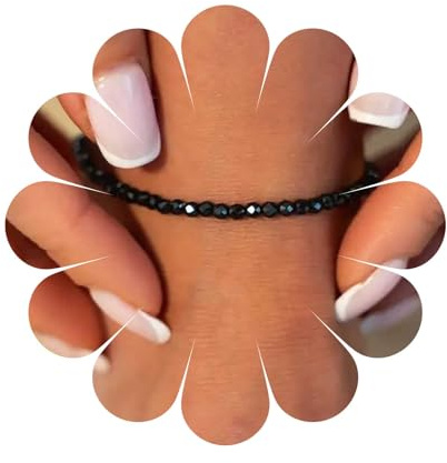 Cybche Vintage Nero Sfaccettato Cavigliera Perline Onice Bracciale Cavigliera Onice Gemma Bracciale Regolabile Cz Piede Catena Gioielli Per Le Donne