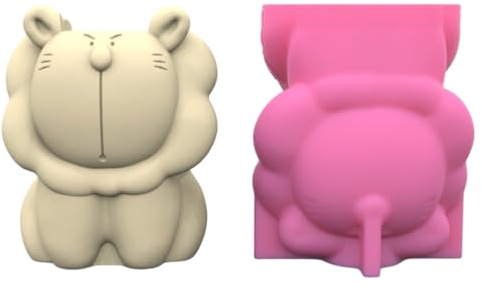 Moldes de silicona para macetas, moldes de resina epoxi para bolígrafos, diseño de leones