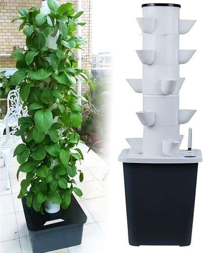 Sistema di coltivazione idroponica, kit da giardino a torre da 30 cialde per erbe, frutta e verdura con timer e pompa idratante