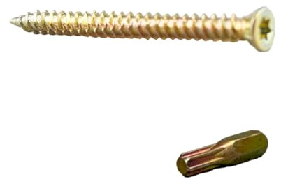 WK Electrical - Betonschrauben mit Torx-Bits - Verzinkte Senkkopfschrauben für Ziegel & Beton - kein Dübel erforderlich - Schwerlastbefestigungen - 7,5 mm - 100 Stück (7,5 mm x 80 mm)