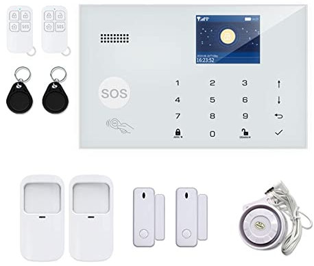 Kit Alarma Casa, G30 TUYA WiFi GSM Sistema de seguridad de la alarma Kit Detector de movimiento Sensor de movimiento Sistema de alarma inalámbrica Control de aplicaciones(H)
