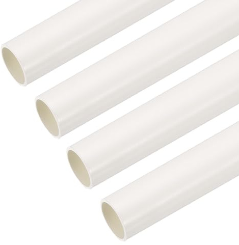 QUARKZMAN Tuyau Conduit PVC 1.3m/51 Longueur 16mm OD Gaine Câble Blanc Tube Droit Pour Installation Câblage Électrique Pack de 4