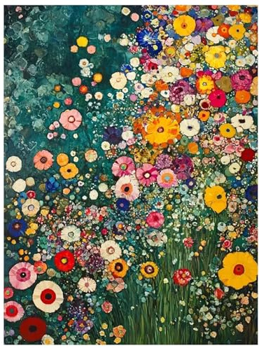 Qiukoo Diamond Painting Erwachsene Blumen – 30×40cm Lebendige Blumenwiese Diamond Painting, 5D Vollbohrer Bastelset zur Entspannung, als Geschenk und für Zuhause als Wanddekoration
