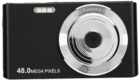 Akozon Cámara Digital 4K 48MP 16X con Zoom Cámara Vlog con Pantalla LCD de 2,8 Pulgadas para Viajes y Vida Diaria (Black)