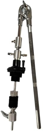Soporte de platillos para soporte de batería, soporte de extensión de clip de montaje de platillos de metal, piezas de percusión ajustables para configuración de bombo, color plateado (37 x 8,5 cm)