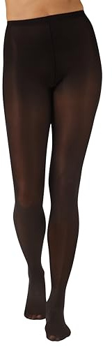 L'eggs Casual Women's Opaque Tights, Same to Waist, Sheer Toe, Black, Size Medium (Pack of 1)