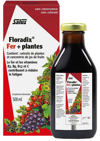 Salus Floradix - Integratore alimentare con Ferro e Vitamine per contribuire a ridurre la stanchezza e la fatica - 500ml