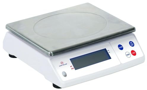 LOUIS TELLIER, Professionelle Elektronische Waage,12 kg, IP53, Genauigkeit 1 g, Abnehmbare Edelstahl-Waagschale, Für Küche und Bäckerei, Maße: 24 x 24 x 7,5 cm