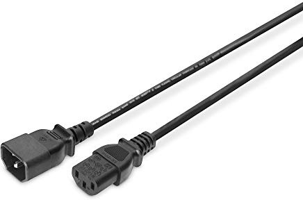 DIGITUS Alargador para cable de conexión a la red, 5.0 m, C14 a C13, macho, hembra, H05VV-F3G, 1.0 mm²