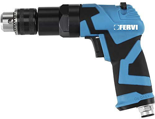 Fervi 0418 Reversibile Trapano Pneumatico, Ciano/Nero