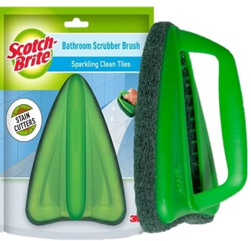 Scotch-Brite Fibre Bathroom Scrubber Brush (Green, Pack of 2)