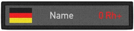 Namenschild Deutschland Blutgruppe 0 Rh positiv Bundeswehr BW Einheit #25860