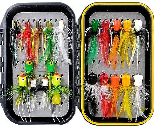 YAZHIDA Fliegenfischen-Fliegen-Set Poppers (pop21)