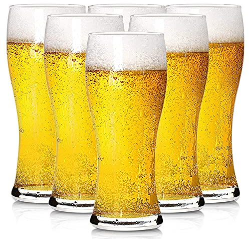 BPFY 6 Pack 16oz Pilsner Beer Glasses, Bar Glassware, Drinking Glasses