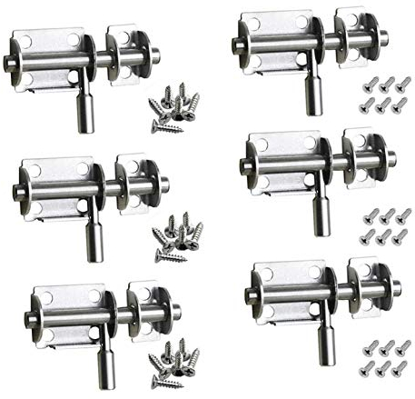Serratura Della Porta, Jestool JESSTOLO 6 Pezzi Chiavistello Scorrevole in Acciaio Inox Chiavistello Porta per Porta di Casa, Bagno, Finestre, Mobili, Cancello per Animali Domestici