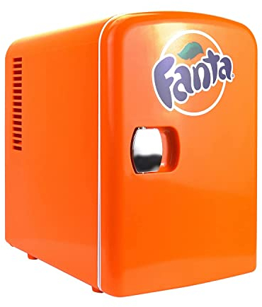Koolatron Mini réfrigérateur pour chambres à coucher 4 L Petit réfrigérateur 6 canettes Réfrigérateur de table Mini réfrigérateurs silencieux pour (Orange)