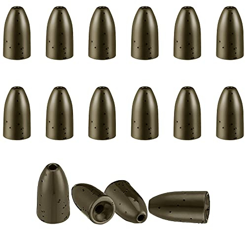 16 Pcs Tungsten Fishing Weights for Bass, Pitching and Flipping Sinker, Sizes 1/8, 1/4, 3/16 Oz Bullet Sinker, Bass Gear(3/16 oz)