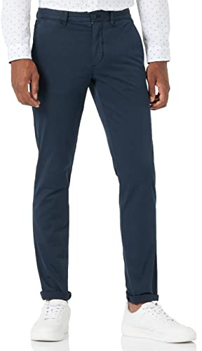 Tommy Hilfiger Pantaloni Uomo Bleecker TH Flex Satin Gmd Chino, Blu (Desert Sky), 28W / 28L