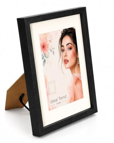 KM FOTO 3D Objektrahmen Holz Bilderrahmen Shirt Trikot Rahmen Collage Wanddeko Poster S223: Farbe: Schwarz | Format: 20x30