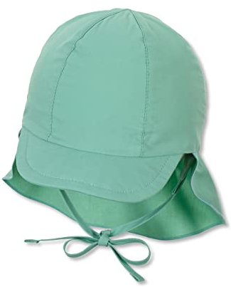 Sterntaler Baby Unisex Schirmmütze Baby Schirmmütze mit Nackenschutz - Schirmmütze Baby, Baby Mützen - aus Baumwolle - mittelgrün, 49