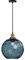 HJXDtech 20cm Lámpara Colgante de Araña de Vidrio Ondulado Esférico Industrial Vintage, Luz Colgante de Techo E27 Loft Bar Colorida con Retro Acabado Bronce (Azul oscuro)