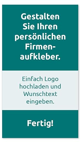 Firmen-Aufkleber mit Logo & Wunschtext selbst gestalten, 128 Stück, PVC-Folie, selbstklebend, wetterfest - Logo-Etiketten mit Firmeneindruck (Rechteckig Hochformat 7 x 4 cm)