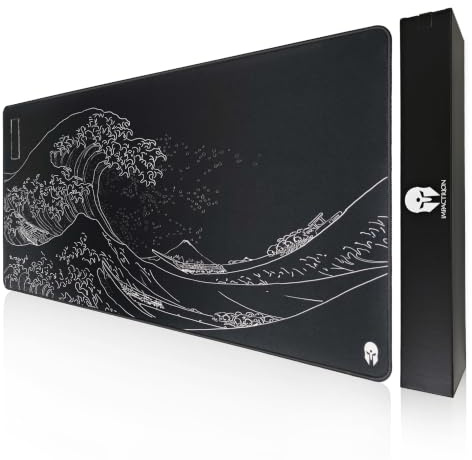 IMPACTRION Wave - Gaming Mauspad - XXL 900 x 400 - rutschfest - Wärmebehandelte Oberfläche für exaktes und schnelles Gleiten der Maus - einrollbar und wellenfrei