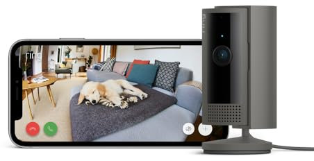 Ring Caméra intérieure (Indoor Camera 2e gén.) | Caméra de surveillance wifi sur secteur pour animaux, vidéo HD 1080p, audio bidirectionnel, cache de confidentialité | Essai Ring Home gratuit 30 j.