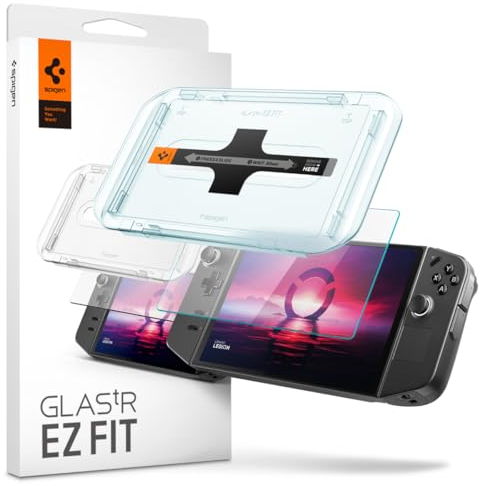 Spigen Glas.tR EZ Fit Schutzfolie kompatibel mit Lenovo Legion Go, Kratzfest, Kristallklar, 9H Härte Folie
