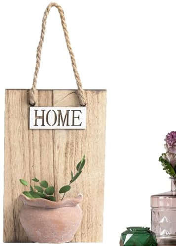 Pflanzgefäßvase Landhaus Wandvase Massivholz Ton Bauernhaus Wandpflanzer Pflanzenzuchtstation Rustikale Wanddekoration Gartentopf Flora Container Pocket Pllanters für Indoor Outdoor