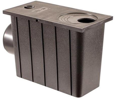 ScarMaxx - Scarico per grondaia - Canalina di Raccolta Acqua piovana DN 110 - Scarico a Pavimento Compatibile con grondaie 50-110 mm - Plastica, Nero - 31,9x15,2x21,8cm - Scarico Laterale