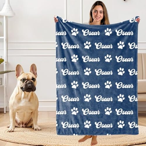 Zhongzhi Personalisierte Decke für Hunde, individuelle Welpennamendecke, Katzen-Plüschdecke, Hunde-Namensdecke, Geschenk für Hundeliebhaber, (Baby-75 x 100 cm)