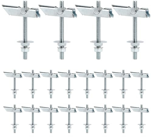 SWAWIS 20 Piezas M8x100mm Pernos de Palanca Anclajes Taco Basculante de Acero al Carbono Galvanizado para Montaje en Techo o Pared para Colgar Objetos Pesados